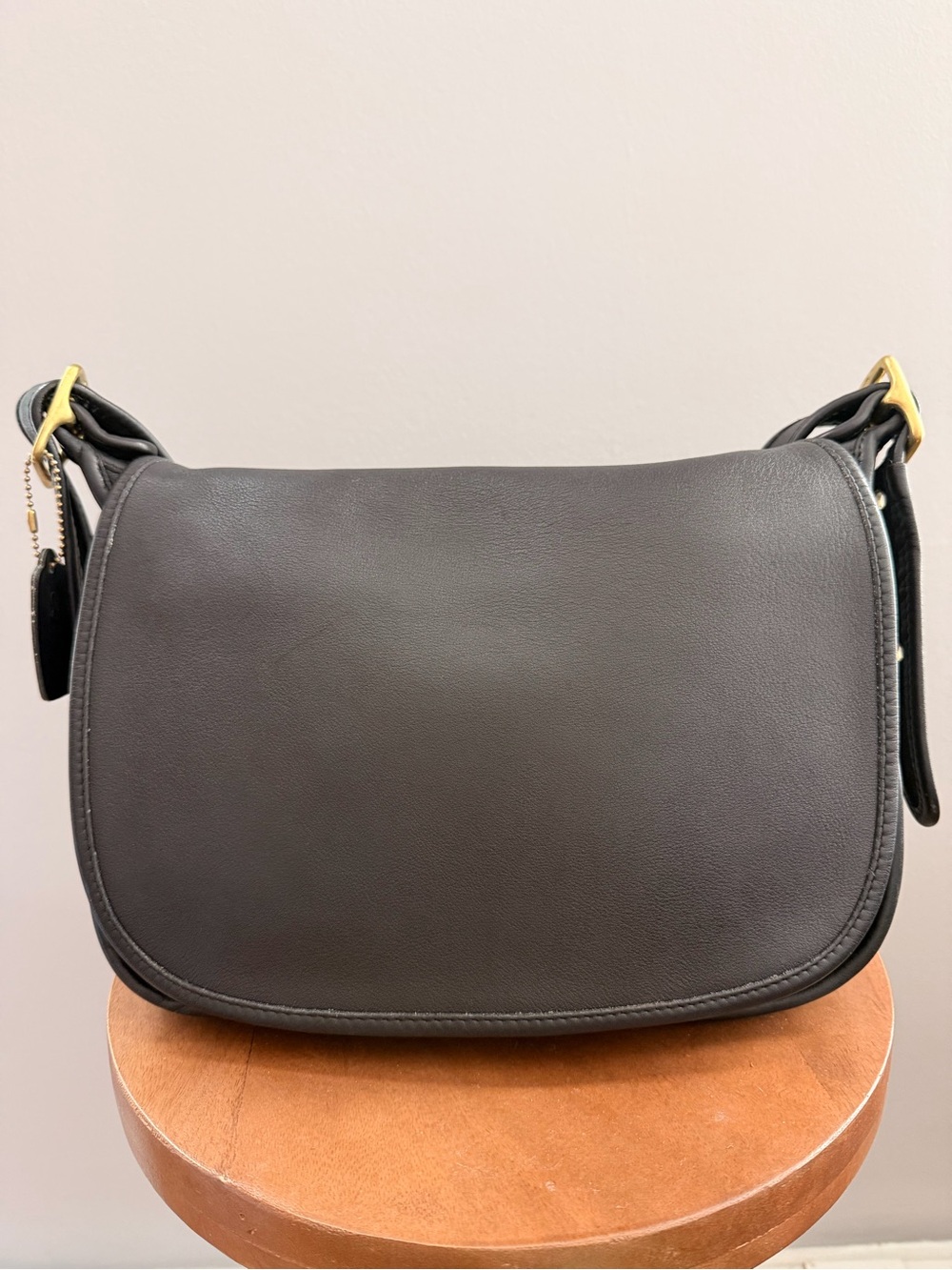 Vintage Coach Black Leather Crossbody Bag Patricia